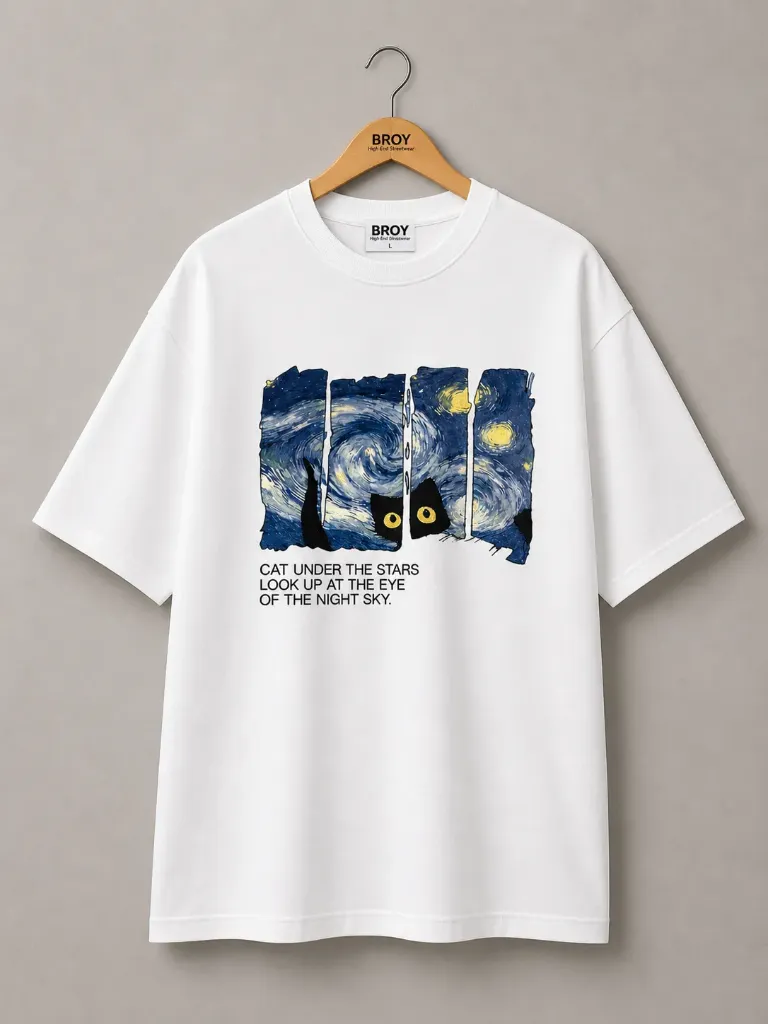 Cat Van Gogh T-shirt (S (38-40))